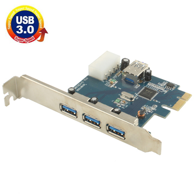 USB 3.0 4 ports PCI-E Express Controller Card 5Gbps